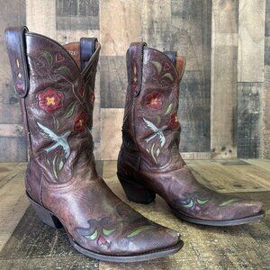 Dan Post 3284 Leather Inlay Western Cowboy Boots Womens 9.5 M